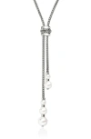 John Hardy Jh Essentials Pearl Lariat Necklace In Silver