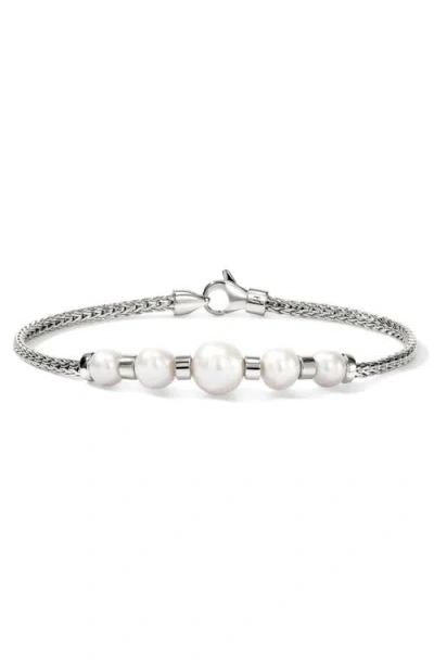 John Hardy Jh Essentials Pearl Station Bracelet In Silver