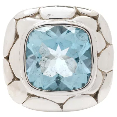 Pre-owned John Hardy Jh Kali Collection Blue Topaz Statement Ring, Sterling Silver, Ring Size 6
