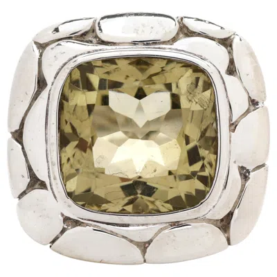 Pre-owned John Hardy Jh Kali Collection Citrine Statement Ring, Sterling Silver, Ring Size 7 In Multiple