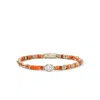 John Hardy Jh Lovestruck™ Heishi Bracelet, Gold, Sterling Silver, Hardstones, Enamel, Diamond, 1.0tcw In Orange