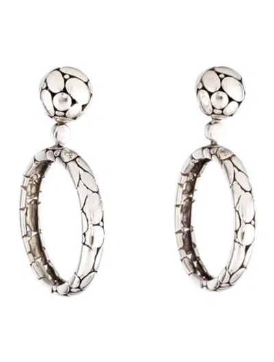 Pre-owned John Hardy Kali Pebble Drop Hoop Earrings In Multi