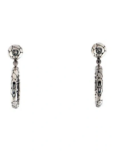 Pre-owned John Hardy Kali Pebble Drop Hoop Earrings In Multi