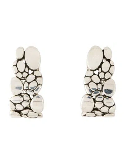 Pre-owned John Hardy Kali Pebble Earclips In Multi