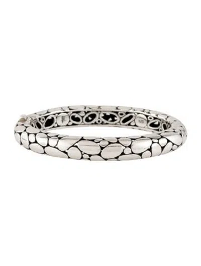 Pre-owned John Hardy Kali Pebble Hinged Bangle Bracelet, 6.75" In Multicolor