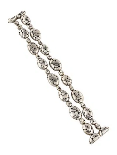 Pre-owned John Hardy Kali Pebble Multistrand Bracelet, 6.5" In Multicolor