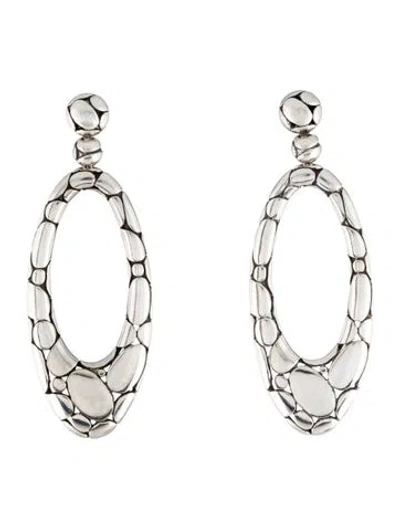 Pre-owned John Hardy Kali Pebble Oval Drop Earrings In Multi