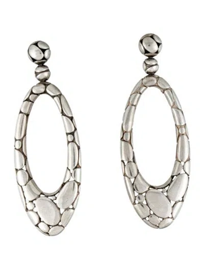 Pre-owned John Hardy Kali Pebble Oval Drop Earrings In Multi