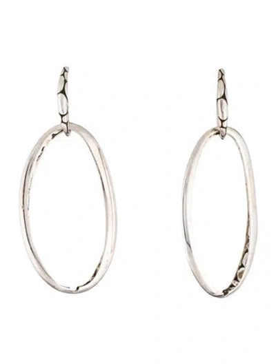 Pre-owned John Hardy Kali Pebble Oval Hoop Drop Earrings In Multi