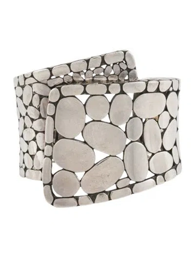 Pre-owned John Hardy Kali Pebble Overlapping Cuff Bracelet, 6" In Multi