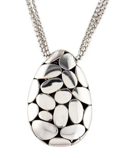 Pre-owned John Hardy Kali Pebblependant Necklace, 18" In Multi