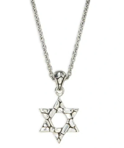 Pre-owned John Hardy Kali Sterling Silver Star Of David Pendant Necklace