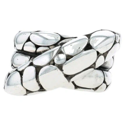 Pre-owned John Hardy Kali Twist Crossover Band - Sterling Silver 925 Statement Ring In Multi
