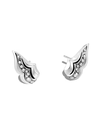 John Hardy Lahar Silver 0.22 Ct. Tw. Diamond Studs In Metallic