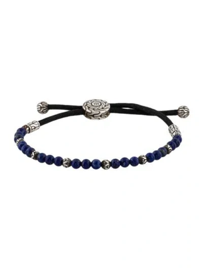 Pre-owned John Hardy Lapis Bead Batu Classic Chain Adjustable Bracelet In Multi