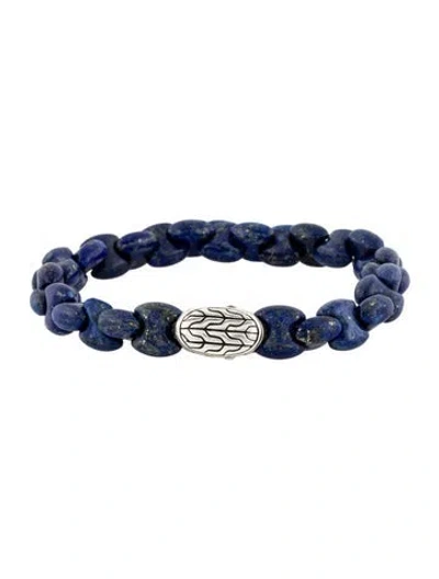 Pre-owned John Hardy Lapis Lazuli Batu Classic Beaded Bracelet, 7.25" In Multicolor