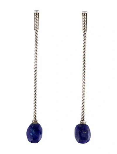 Pre-owned John Hardy Lapis Lazuli Classic Chain Drop Earrings In Multi