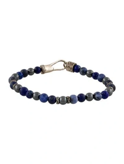 Pre-owned John Hardy Lapis Lazuli, Sodalite & Hematite Bead Bracelet, 7.5" In Multicolor