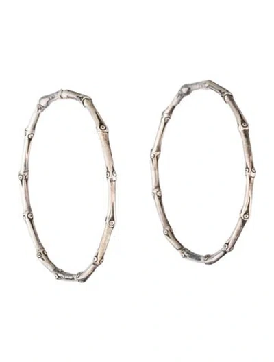 Pre-owned John Hardy Large Bamboo Hoop Earrings In Multicolor