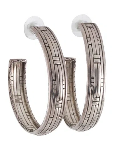 Pre-owned John Hardy Large Bedeg Hoop Earrings In Multicolor