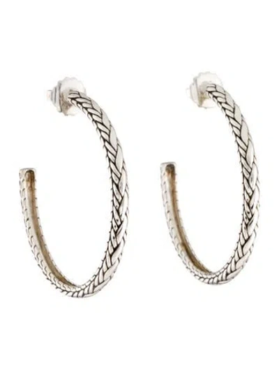Pre-owned John Hardy Large Chain Hoop Earrings In Multi
