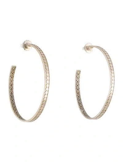 Pre-owned John Hardy Large Dot Hoop Earrings In Multi