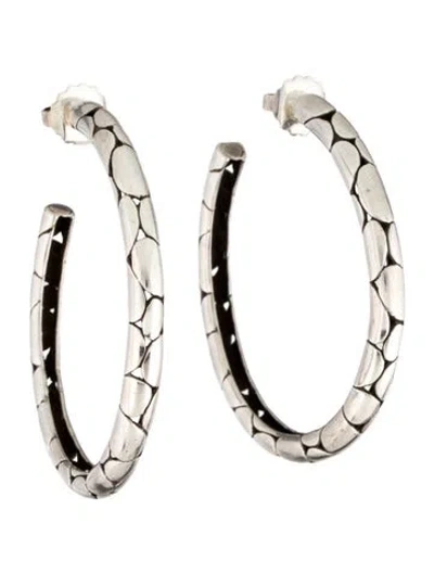 Pre-owned John Hardy Large Pebble Kali Hoop Earrings In Multi