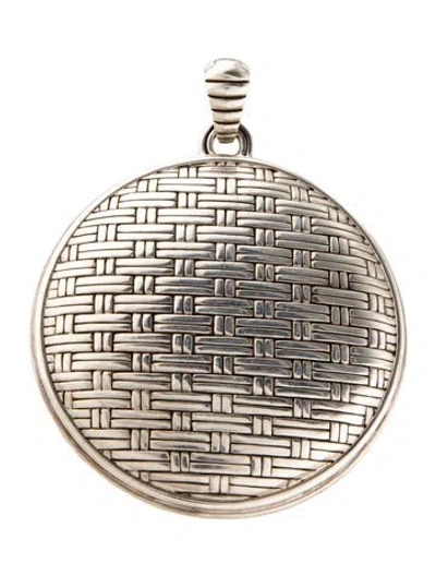 Pre-owned John Hardy Large Woven Disc Pendant, 3.75" In Multi