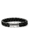John Hardy Leather & Sterling Silver Bracelet In Black