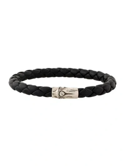 Pre-owned John Hardy Leather Bamboo Woven Bracelet, 8.5" In Multi