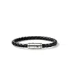 John Hardy Woven Leather Bracelet In Sterling Silver