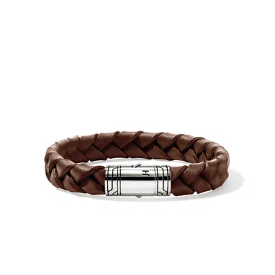 John Hardy Leather Bracelet, Sterling Silver In Brown