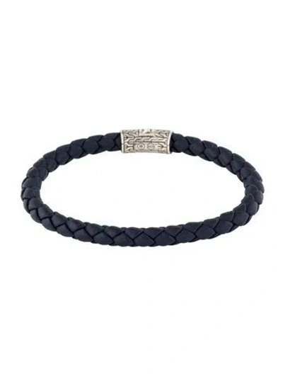 Pre-owned John Hardy Leather Woven Bracelet In Blue
