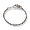 John Hardy Legends Naga Sterling Silver With Black Sapphire & Blue Sapphire Eyes Bracelet - Bbs60133 In Silver-tone