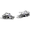 John Hardy Sterling Silver Legends Naga Stud Earrings With Blue Sapphire In Silver