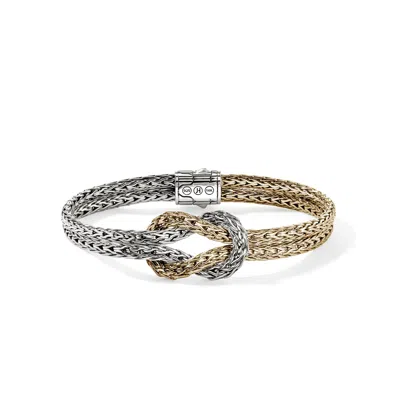 John Hardy 14kt Yellow Gold Love Knot Bracelet In Silver/gold