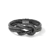 John Hardy Black Rhodium Plated Sterling Silver Love Knot Woven Chain Statement Bracelet