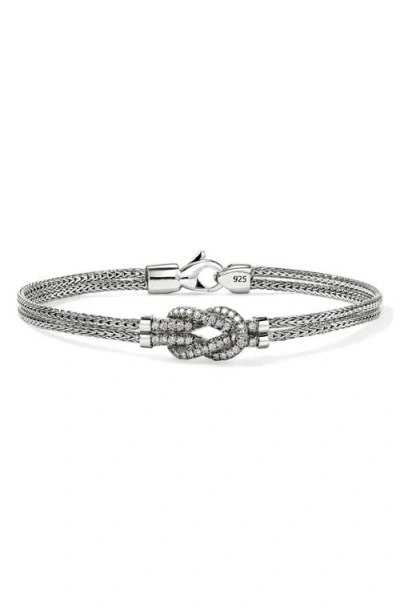 John Hardy Love Knot Bracelet, Diamonds In Silver
