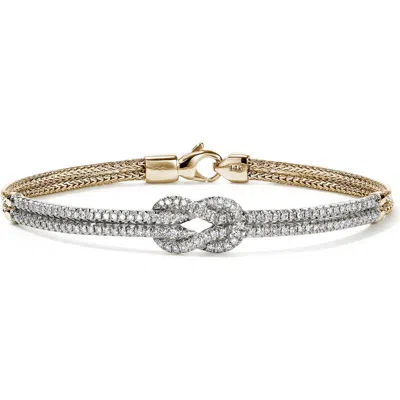 John Hardy 14k Yellow Gold Love Knot Diamonds Bracelet