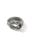 John Hardy Sterling Silver Love Knot Weave Ring In Silver