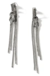 John Hardy Sterling Silver Love Knot Chain Drop Earrings In Silver