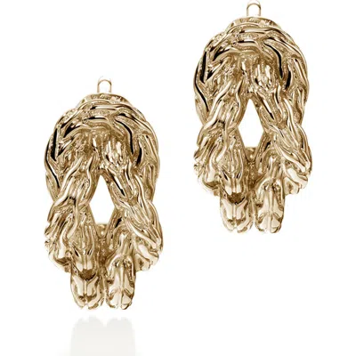 John Hardy 14k Yellow Gold Love Knot Woven J Hoop Earrings