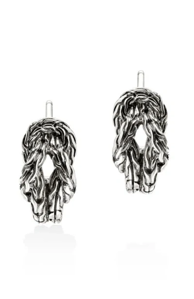 John Hardy Love Knot Hoop Earring, Sterling Silver In Silver/gold