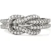 John Hardy Sterling Silver Love Knot Diamond Ring In Silver