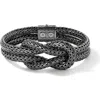 John Hardy Black Rhodium Plated Sterling Silver Love Knot Woven Chain Statement Bracelet In Dark Silver