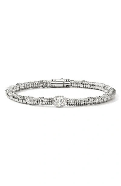 John Hardy Lovestruck™ Heishi Lab Grown Diamond Pendant Bracelet In Silver