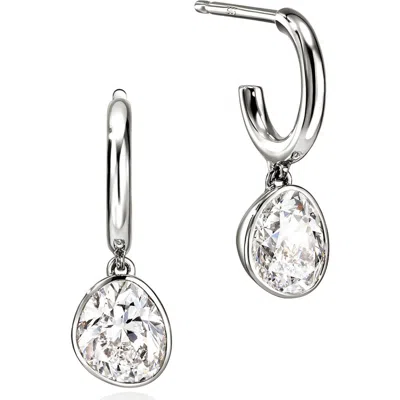John Hardy Sterling Silver Jh Lovestruck Lab Grown Diamond Solitaire Dangle Hoop Earrings In Metallic