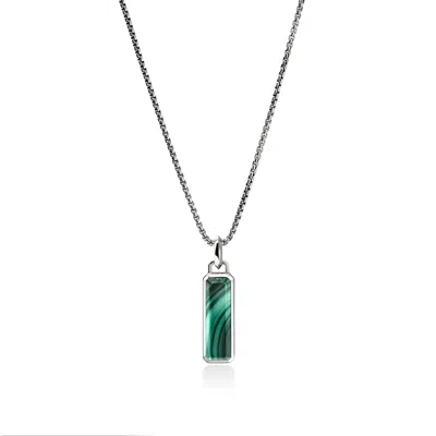 John Hardy Malachite Talisman Necklace In Sterling Silver