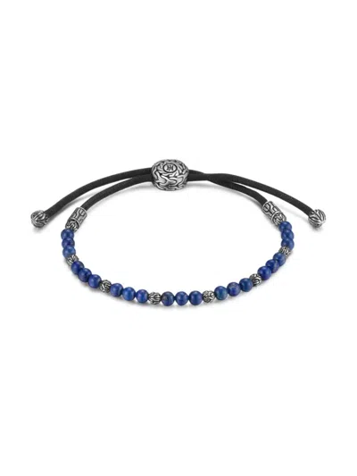 John Hardy Men's Chain Collection Lapis Lazuli & Sterling Silver Beaded Bracelet In Blue