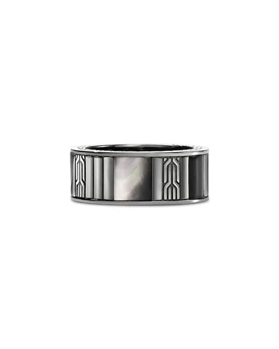 John Hardy Carved-chain Ring In Silver